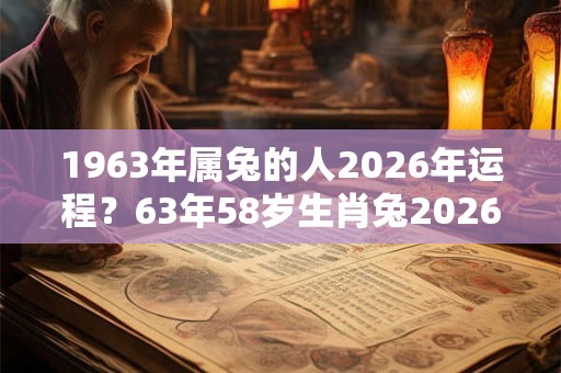 1963年属兔的人2026年运程?63年58岁生肖兔2026年运势 1963年属兔的人2026年运程?63年58岁生肖兔2026年运势