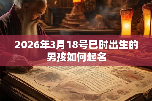 2026年3月18号巳时出生的男孩如何起名