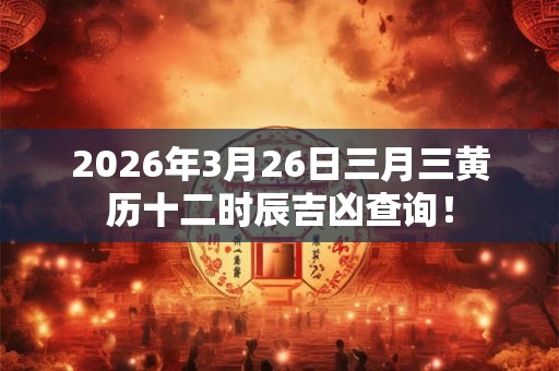 2026年3月26日三月三黄历十二时辰吉凶查询！