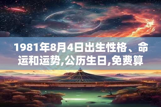 1981年8月4日出生性格、命运和运势,公历生日,免费算命 1981年8月4日出生性格、命运和运势,公历生日,免费算命