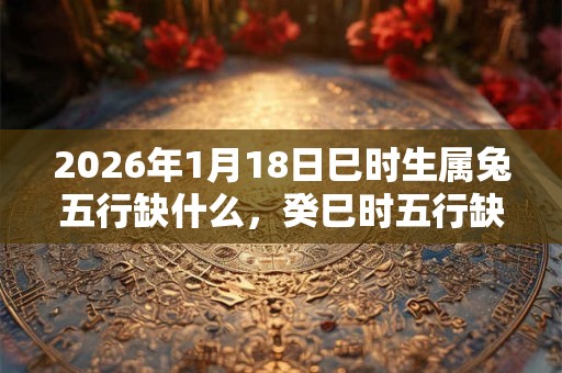 2026年1月18日巳时生属兔五行缺什么，癸巳时五行缺什么