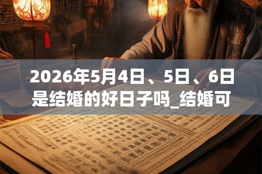 2026年5月4日、5日、6日是结婚的好日子吗_结婚可以吗 2026年5月4日、5日、6日是结婚的好日子吗_结婚可以吗