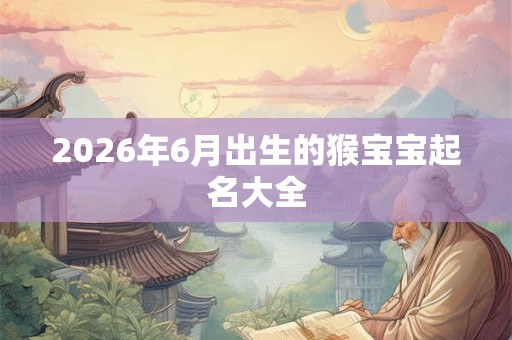 2026年6月出生的猴宝宝起名大全 2026年6月出生的猴宝宝起名大全