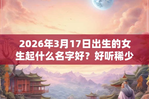 2026年3月17日出生的女生起什么名字好？好听稀少的女孩名字