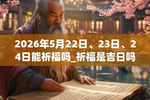2026年5月22日、23日、24日能祈福吗_祈福是吉日吗
