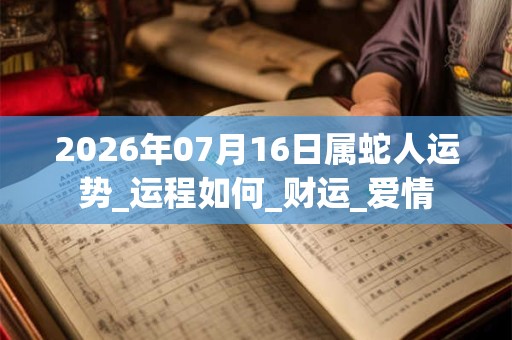 2026年07月16日属蛇人运势_运程如何_财运_爱情 2026年07月16日属蛇人运势_运程如何_财运_爱情