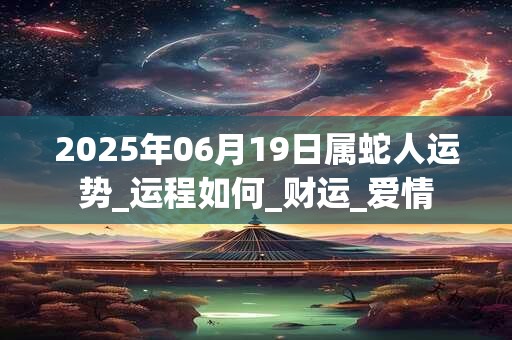 2025年06月19日属蛇人运势_运程如何_财运_爱情 2025年06月19日属蛇人运势_运程如何_财运_爱情