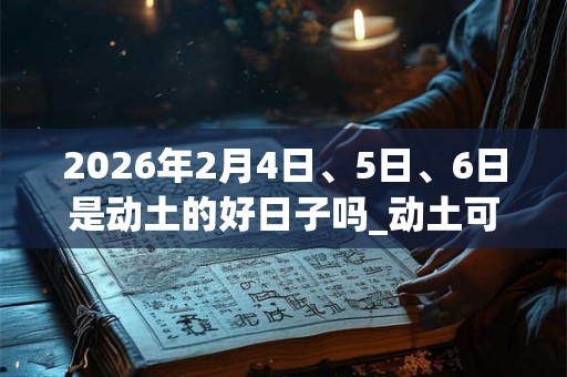 2026年2月4日、5日、6日是动土的好日子吗_动土可以吗