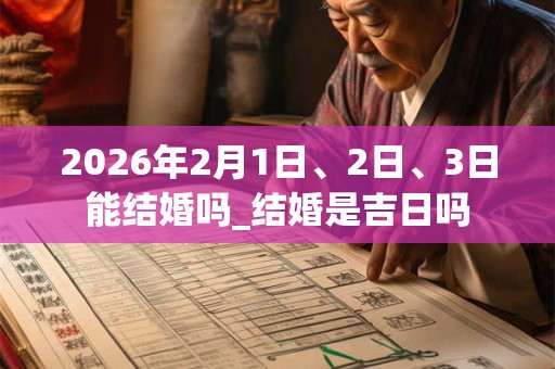 2026年2月1日、2日、3日能结婚吗_结婚是吉日吗 2026年2月1日、2日、3日能结婚吗_结婚是吉日吗