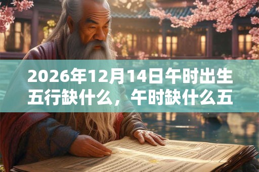 2026年12月14日午时出生五行缺什么，午时缺什么五行