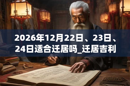 2026年12月22日、23日、24日适合迁居吗_迁居吉利吗 2026年12月22日、23日、24日适合迁居吗_迁居吉利吗