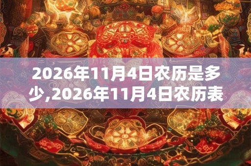 2026年11月4日农历是多少,2026年11月4日农历表 2026年11月4日农历是多少,2026年11月4日农历表