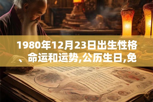1980年12月23日出生性格、命运和运势,公历生日,免费算命 1980年12月23日出生性格、命运和运势,公历生日,免费算命