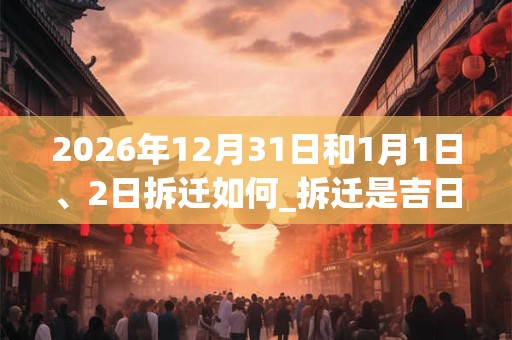 2026年12月31日和1月1日、2日拆迁如何_拆迁是吉日吗