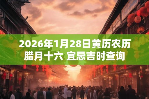 2026年1月28日黄历农历腊月十六 宜忌吉时查询 2026年1月28日黄历农历腊月十六 宜忌吉时查询