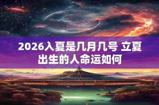 2026入夏是几月几号 立夏出生的人命运如何 2026入夏是几月几号 立夏出生的人命运如何