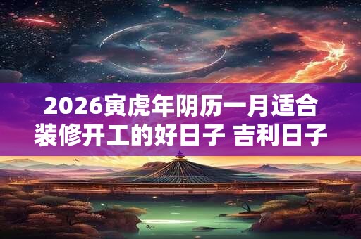2026寅虎年阴历一月适合装修开工的好日子 吉利日子分析 2026寅虎年阴历一月适合装修开工的好日子 吉利日子分析