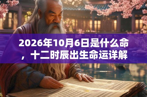 2026年10月6日是什么命，十二时辰出生命运详解