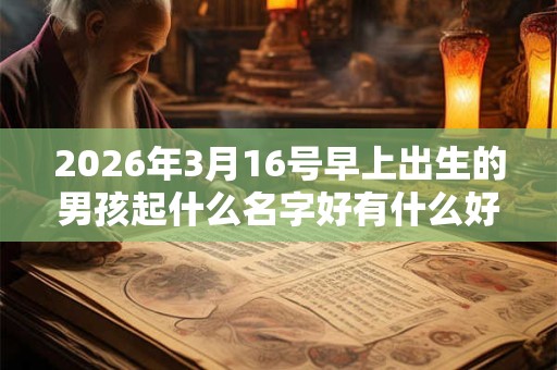2026年3月16号早上出生的男孩起什么名字好有什么好名字推荐 2026年3月16号早上出生的男孩起什么名字好有什么好名字推荐