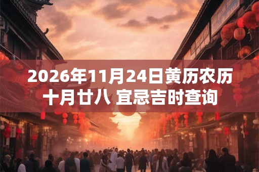 2026年11月24日黄历农历十月廿八 宜忌吉时查询