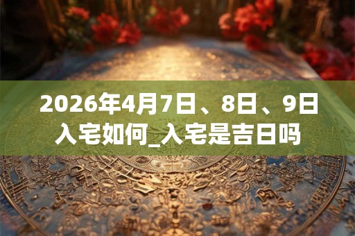 2026年4月7日、8日、9日入宅如何_入宅是吉日吗
