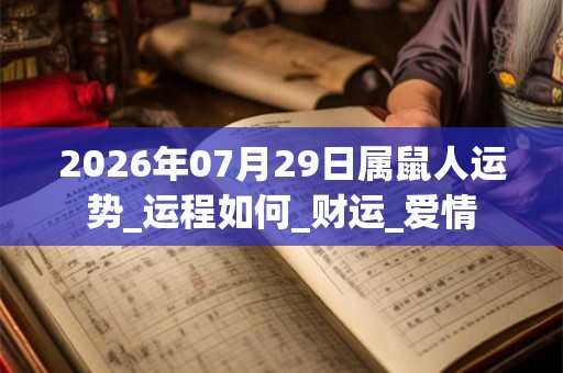 2026年07月29日属鼠人运势_运程如何_财运_爱情 2026年07月29日属鼠人运势_运程如何_财运_爱情