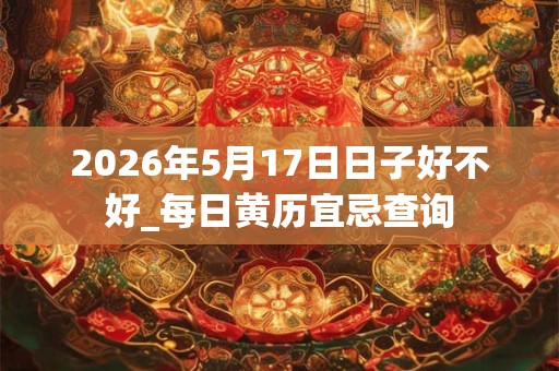 2026年5月17日日子好不好_每日黄历宜忌查询 2026年5月17日日子好不好_每日黄历宜忌查询