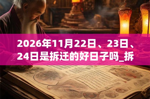 2026年11月22日、23日、24日是拆迁的好日子吗_拆迁可以吗 2026年11月22日、23日、24日是拆迁的好日子吗_拆迁可以吗