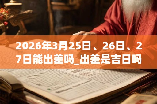 2026年3月25日、26日、27日能出差吗_出差是吉日吗 2026年3月25日、26日、27日能出差吗_出差是吉日吗