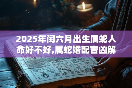2025年闰六月出生属蛇人命好不好,属蛇婚配吉凶解析! 2025年闰六月出生属蛇人命好不好,属蛇婚配吉凶解析!