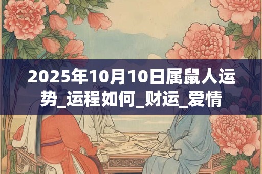 2025年10月10日属鼠人运势_运程如何_财运_爱情