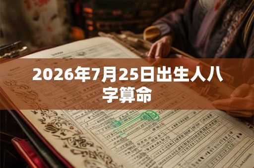 2026年7月25日出生人八字算命 2026年7月25日出生人八字算命