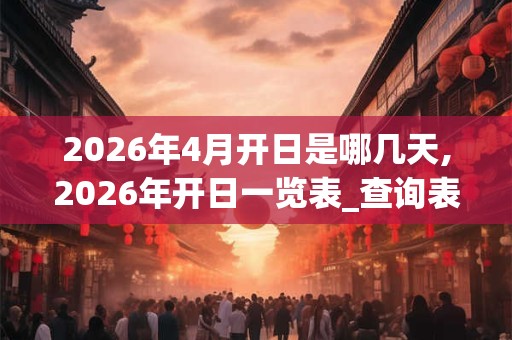 2026年4月开日是哪几天,2026年开日一览表_查询表 2026年4月开日是哪几天,2026年开日一览表_查询表