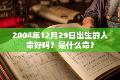 2004年12月29日出生的人命好吗?是什么命? 2004年12月29日出生的人命好吗?是什么命?