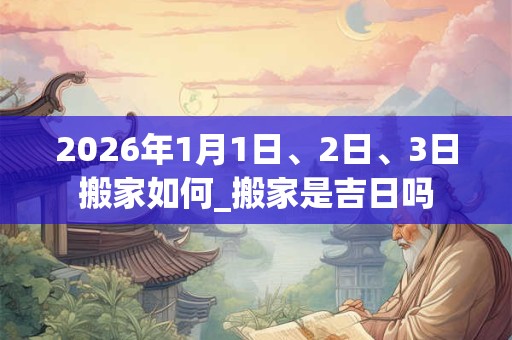 2026年1月1日、2日、3日搬家如何_搬家是吉日吗 2026年1月1日、2日、3日搬家如何_搬家是吉日吗