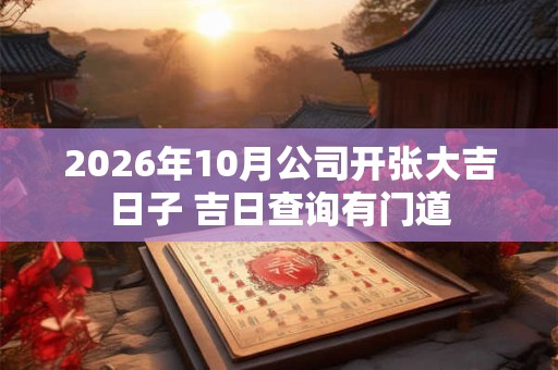 2026年10月公司开张大吉日子 吉日查询有门道