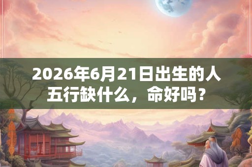 2026年6月21日出生的人五行缺什么,命好吗? 2026年6月21日出生的人五行缺什么,命好吗?