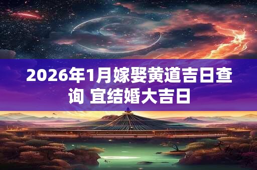 2026年1月嫁娶黄道吉日查询 宜结婚大吉日 2026年1月嫁娶黄道吉日查询 宜结婚大吉日