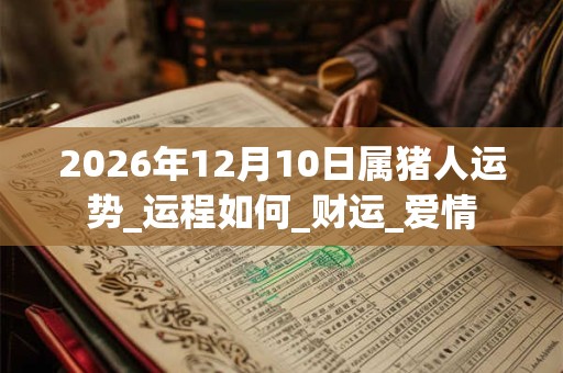 2026年12月10日属猪人运势_运程如何_财运_爱情