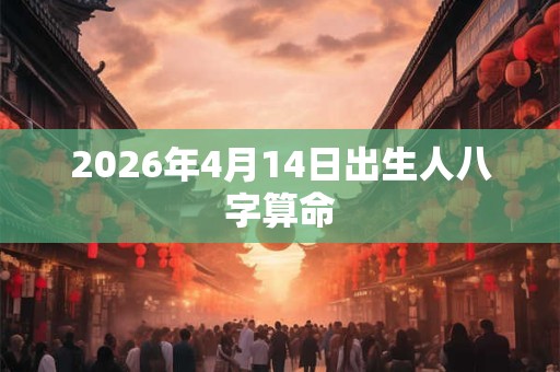 2026年4月14日出生人八字算命 2026年4月14日出生人八字算命