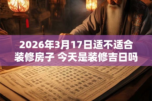 2026年3月17日适不适合装修房子 今天是装修吉日吗 2026年3月17日适不适合装修房子 今天是装修吉日吗