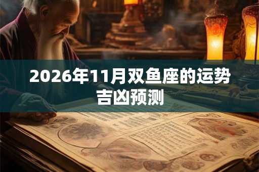 2026年11月双鱼座的运势吉凶预测 2026年11月双鱼座的运势吉凶预测