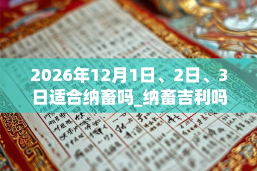 2026年12月1日、2日、3日适合纳畜吗_纳畜吉利吗 2026年12月1日、2日、3日适合纳畜吗_纳畜吉利吗