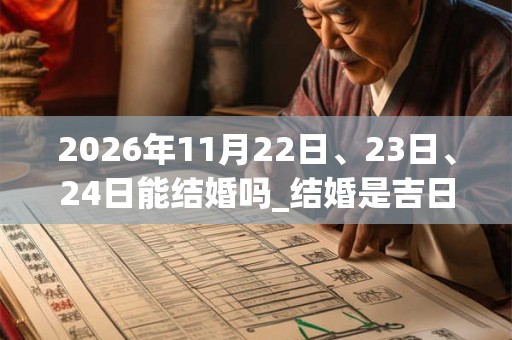 2026年11月22日、23日、24日能结婚吗_结婚是吉日吗 2026年11月22日、23日、24日能结婚吗_结婚是吉日吗
