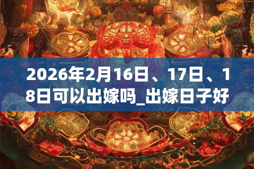2026年2月16日、17日、18日可以出嫁吗_出嫁日子好吗