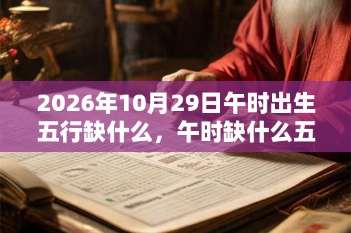 2026年10月29日午时出生五行缺什么,午时缺什么五行 2026年10月29日午时出生五行缺什么,午时缺什么五行