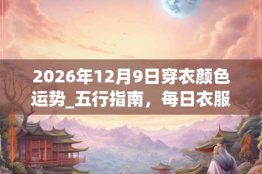 2026年12月9日穿衣颜色运势_五行指南,每日衣服颜色幸运色 2026年12月9日穿衣颜色运势_五行指南,每日衣服颜色幸运色
