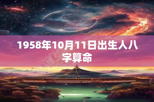 1958年10月11日出生人八字算命