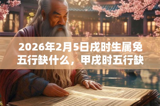 2026年2月5日戌时生属兔五行缺什么,甲戌时五行缺什么 2026年2月5日戌时生属兔五行缺什么,甲戌时五行缺什么