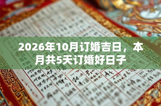 2026年10月订婚吉日，本月共5天订婚好日子